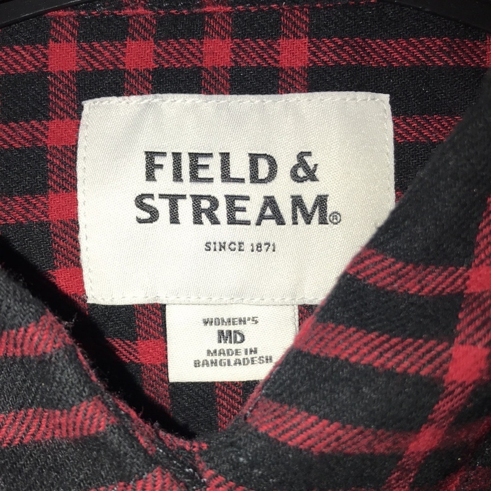 Field & Stream Red Black Plaid Shirt M - Picture 3 of 6